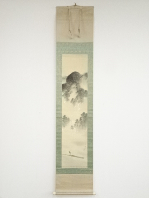 JAPANESE HANGING SCROLL / HAND PAINTED / SCENERY / BY KOJO ASAMI